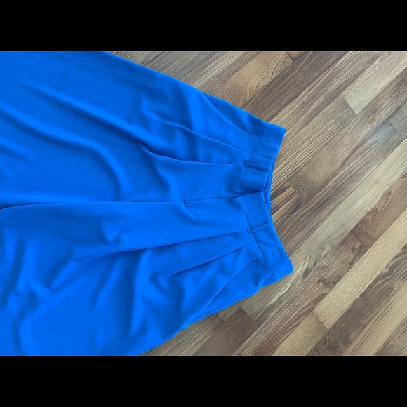 Alice + Olivia Blue pleated Wide Leg Trouser - Picture 2 of 6